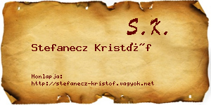 Stefanecz Kristóf névjegykártya