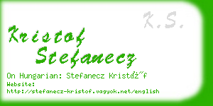 kristof stefanecz business card